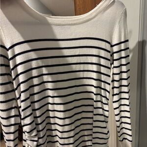 Striped Black and White Women's maternity sweater